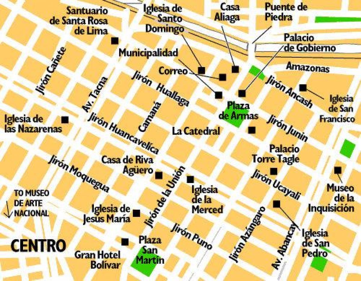Mapa do centro de Lima, perú
