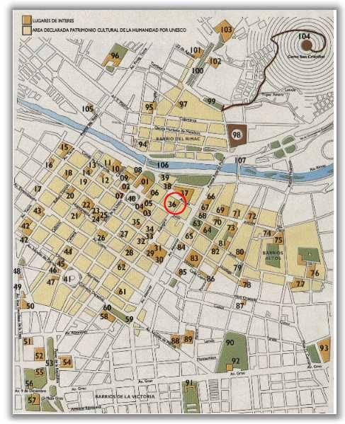Mapa do centro histórico de Lima