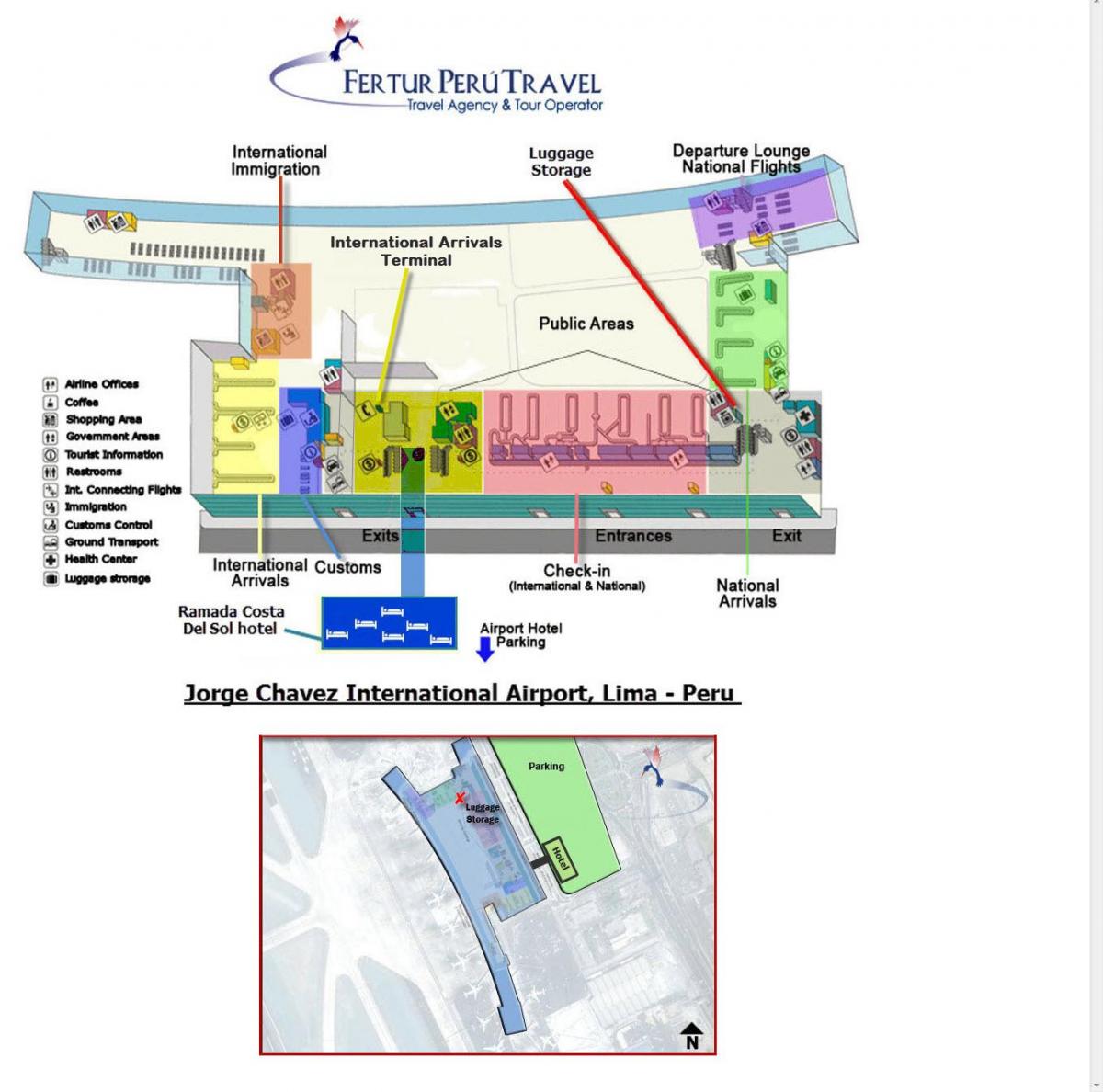Lima terminal de aeroporto mapa