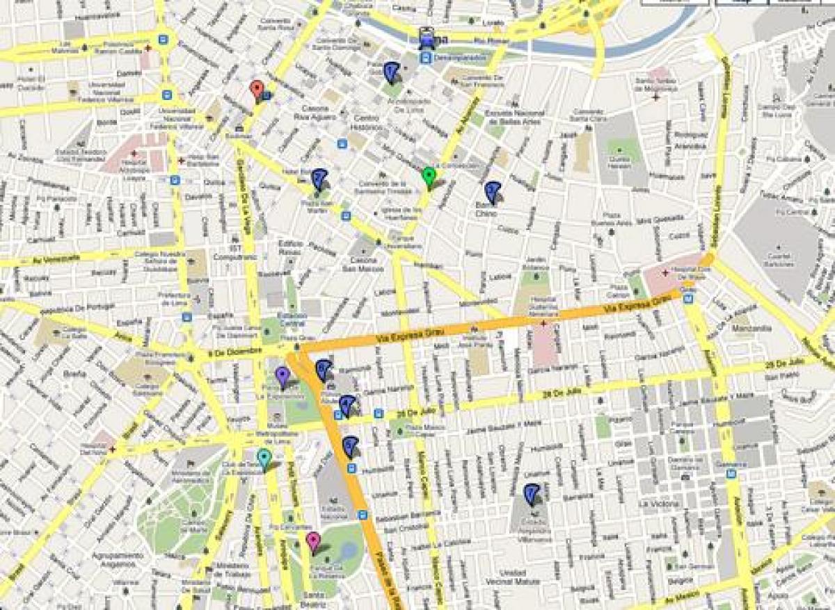 Lima perú ruta de autobús mapa