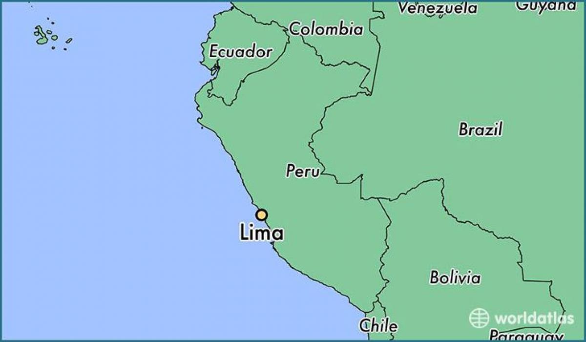 Lima perú no mapa do mundo