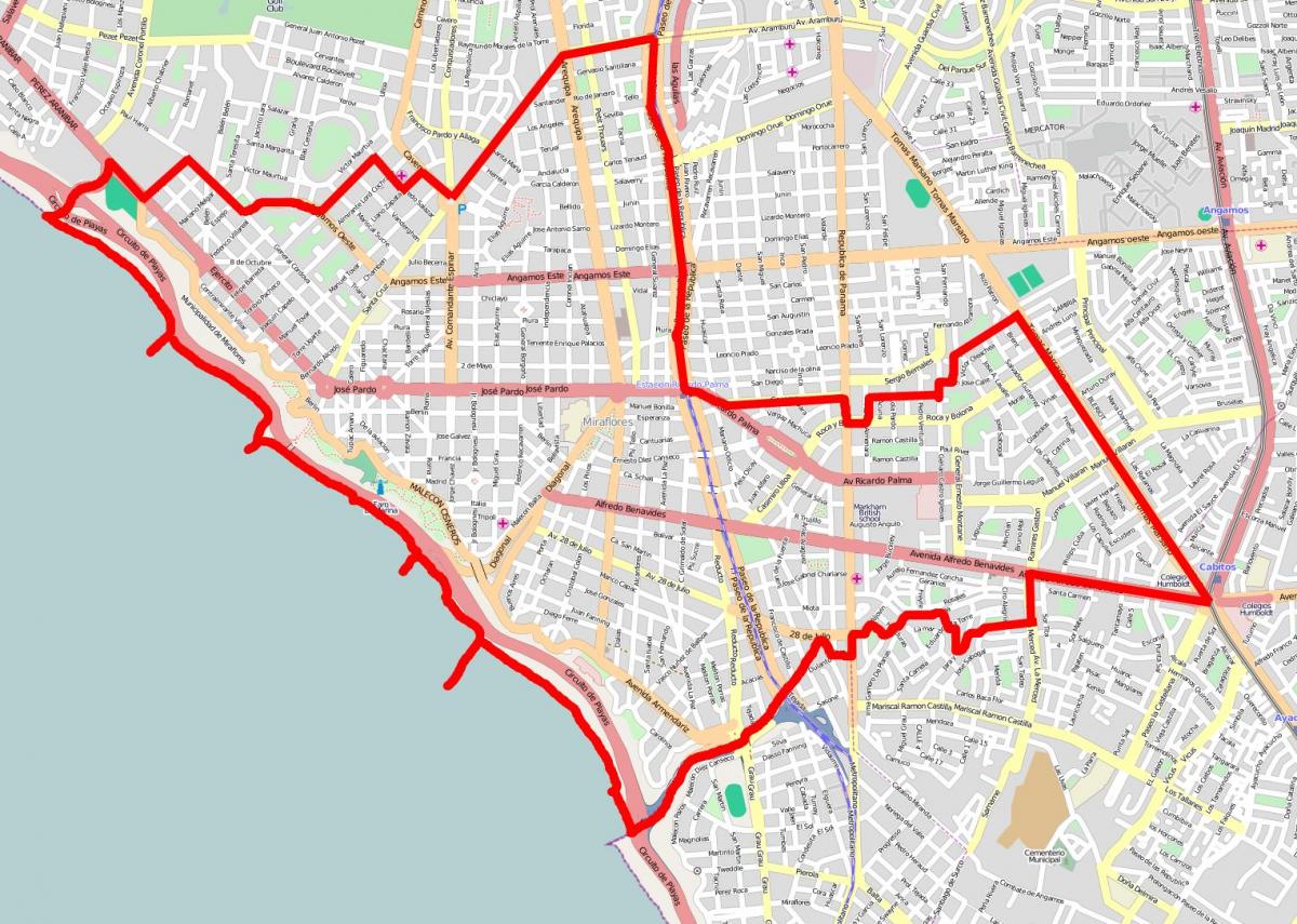 Lima miraflores mapa