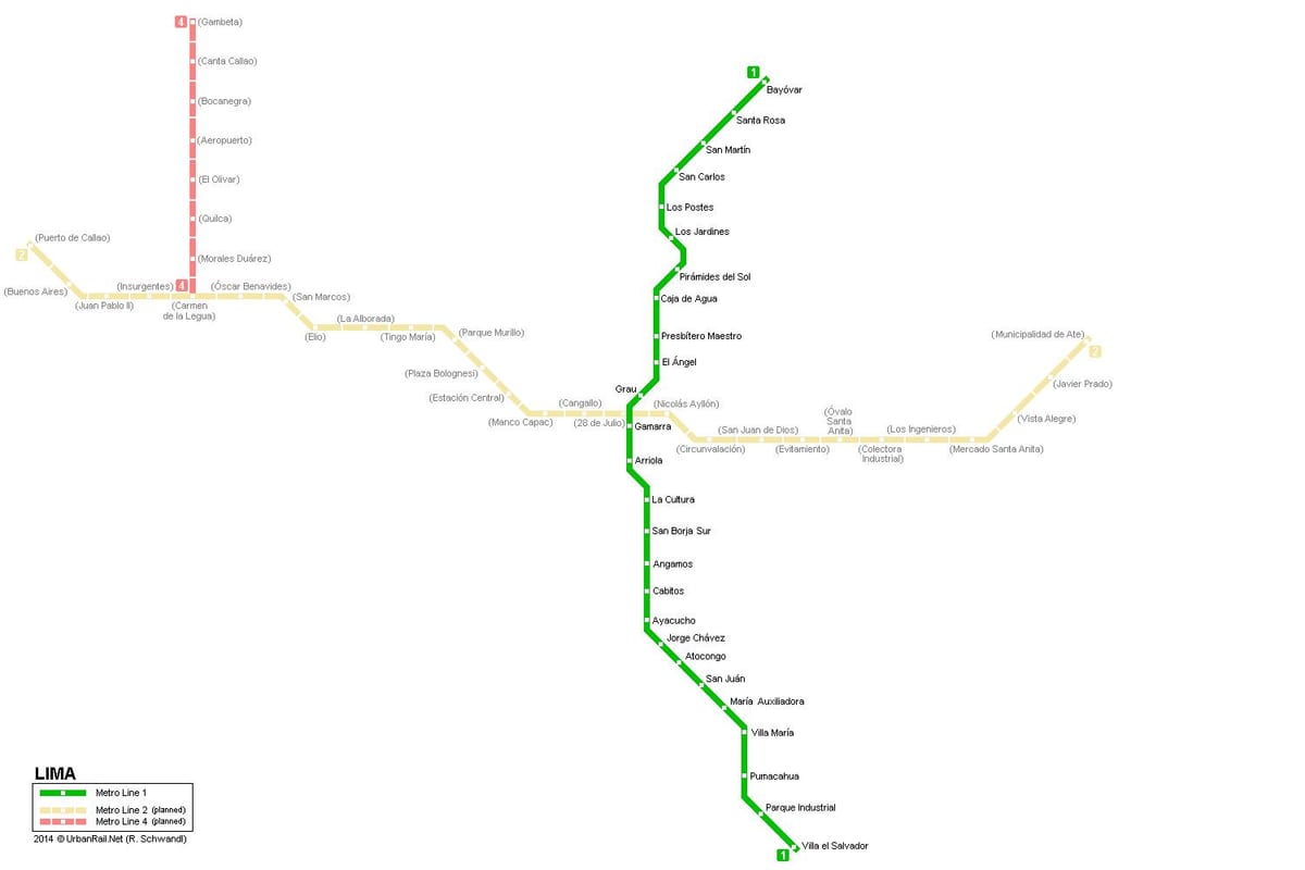 Mapa de Lima metro 