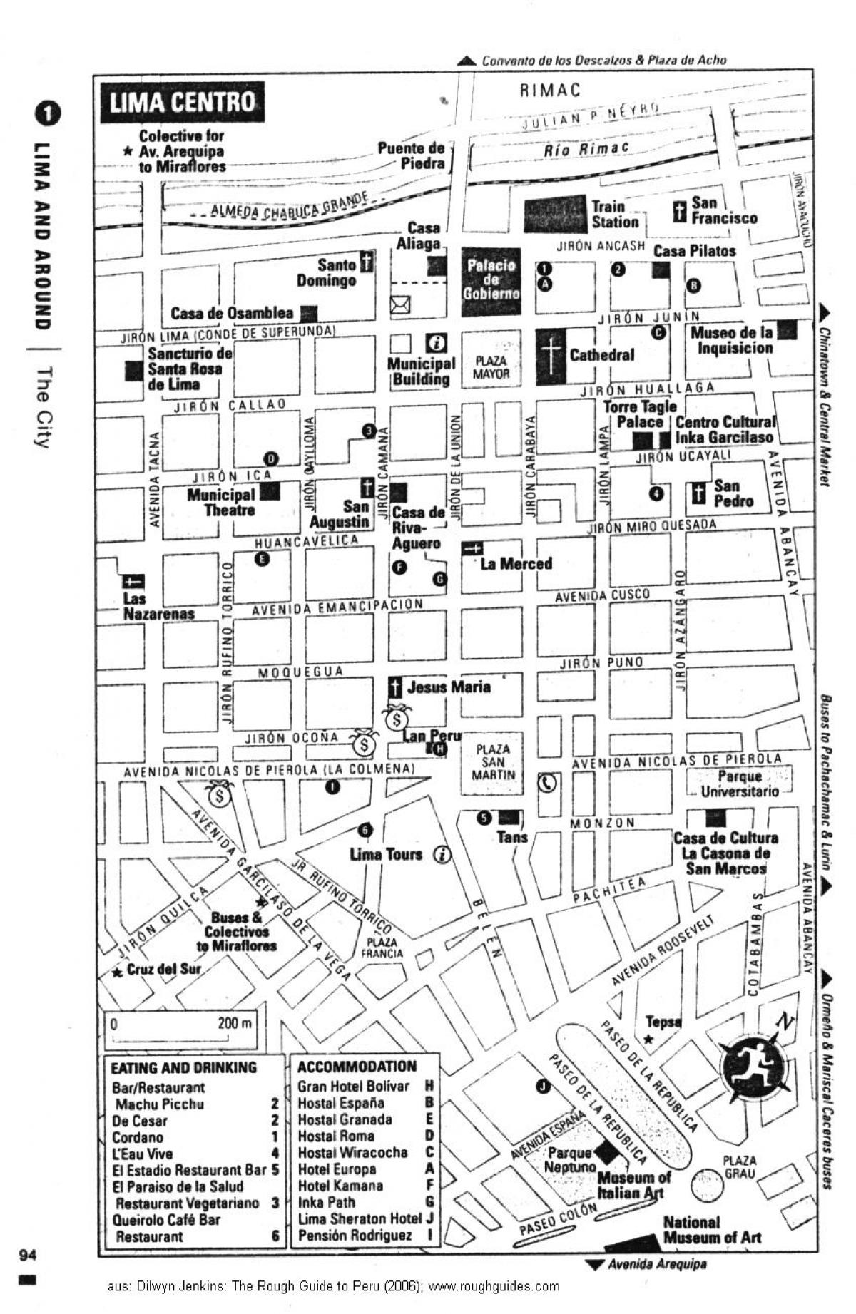 Mapa de Lima walking tour