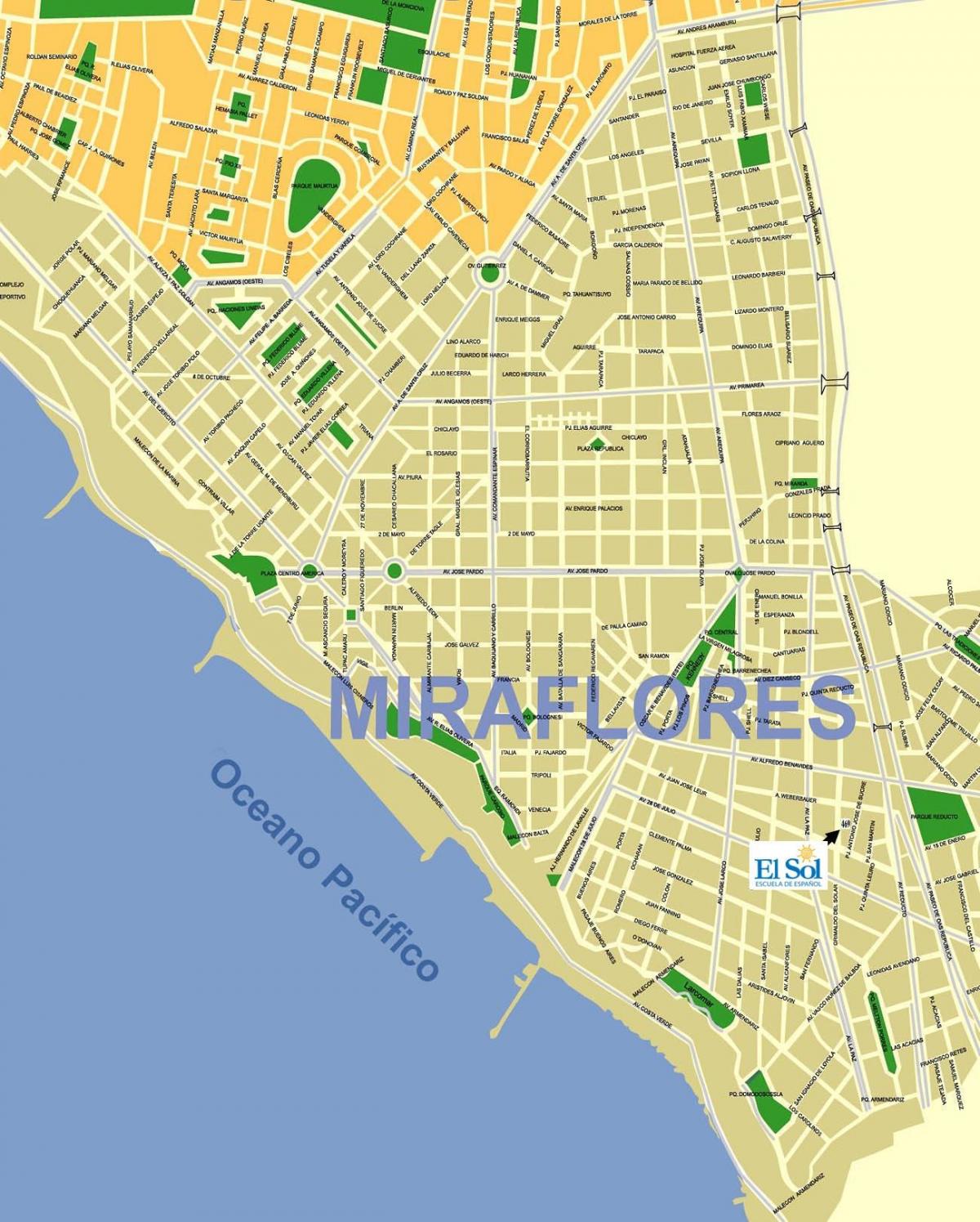 mapa de miraflores Lima, perú